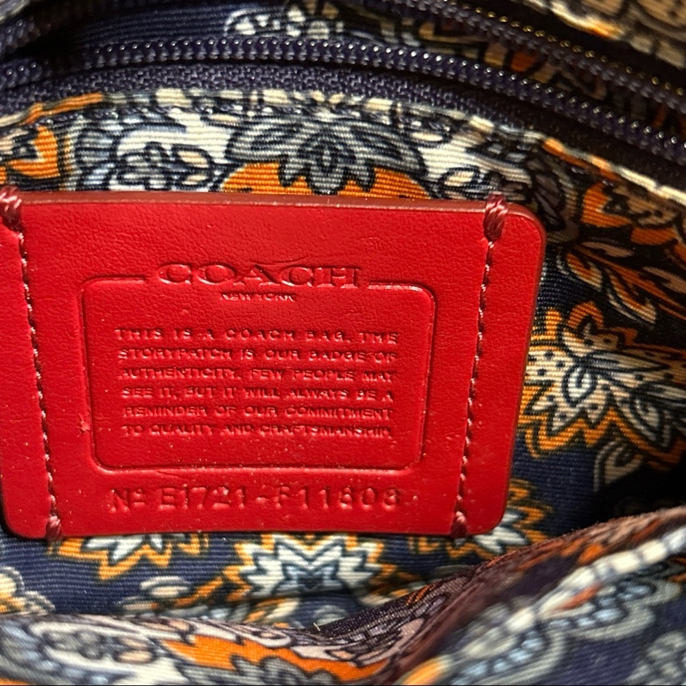 Coach Mini Satchel Handbag- Red - Picture 6 of 16